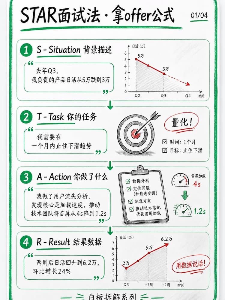 白板拆解 · 面试 STAR 法